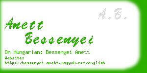 anett bessenyei business card